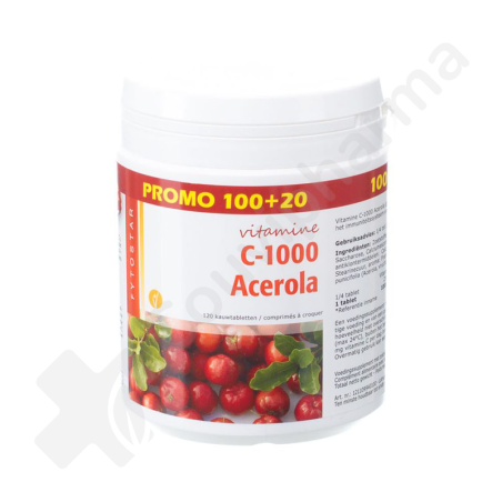 Fytostar Vitamine C-1000 Acerola - 120 comprimés à croquer