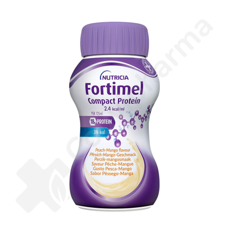 Fortimel Compact Protein 2.4 kcal Pêche-Mangue - 4x125 ml