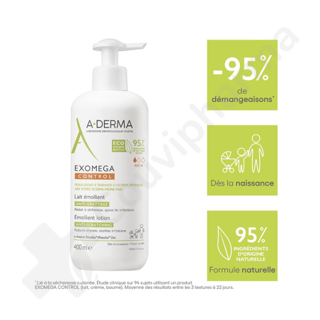 A-Derma Exomega Control Lait émollient - 400 ml