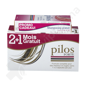 Pilos Forte + Shampoing  - 2 x 90 capsules PROMOPACK (2+1 mois gratuits)