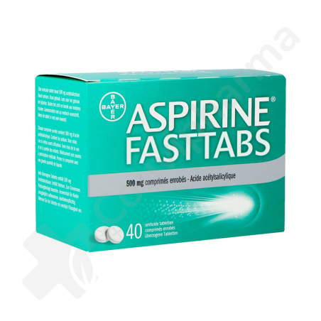 Aspirine Fasttabs 500 mg - 40 comprimés