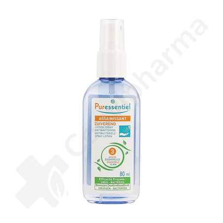 Puressentiel Assainissant Lotion spray antibactérienne hydroalcoolique - 80 ml