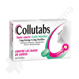 Collutabs Sans Sucre Menthe - 36 pastilles