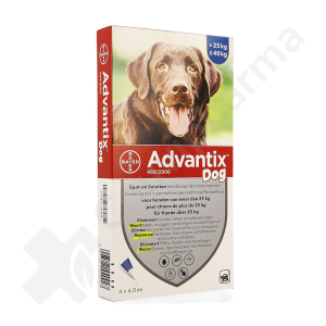 Advantix Dog 400/2000 Chiens de 25 à 40 kg - 4 pipettes de 4 ml