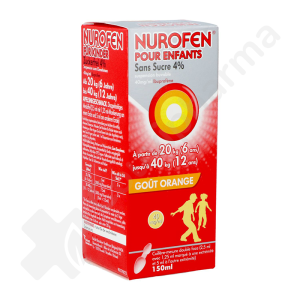 Nurofen Enfant Goût Orange Sans Sucre 4% - Sirop 150 ml