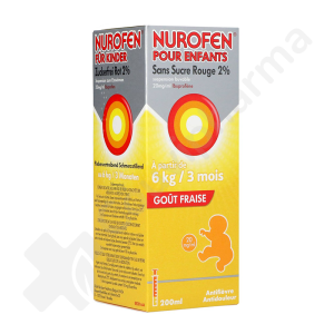 Nurofen Enfant Goût Fraise Sans Sucre 2% - Sirop 200 ml