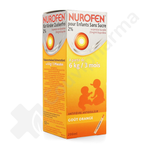 Nurofen Enfant Goût Orange Sans Sucre 2% - Sirop 200 ml