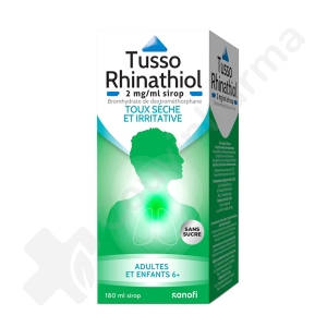 Tusso Rhinathiol Droge Hoest Zonder Suiker 2 mg/ml - Siroop 180 ml