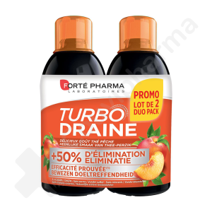 Forté Pharma Turbodraine Thé-Pêche - 2 x 500 ml