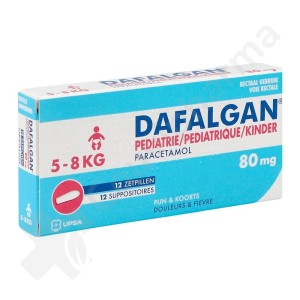 Dafalgan Pediatrie 80 mg - 12 zetpillen