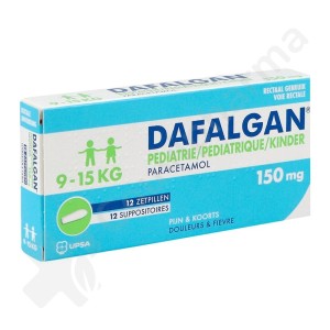 Dafalgan Pediatrie 150 mg - 12 zetpillen