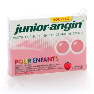 Junior-Angin Kinderen Aardbeismaak - 24 zuigtabletten
