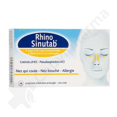 Rhinosinutab 5 mg/120 mg - 14 tabletten met verlengde afgifte Rhinosinutab 5 mg/120 mg - 14 tabletten met verlengde afgifte