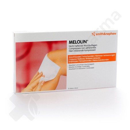 Melolin 10x20 cm - 5 niet-verklevend kompressen