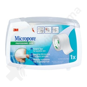 Micropore 3M Dispenser - Microporeuze pleister - 2,5 cm x 9,14 m