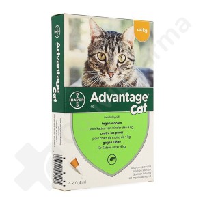 Advantage Cat 40 Chats < 4 kg - 4 pipettes van 0,4 ml