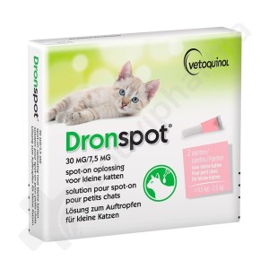 Dronspot 30mg/7,5mg Kleine Katten (0,5-2,5 kg) - 2 pipetten