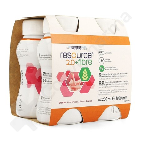 Resource 2.0 Fibre Aardbei - 4x200 ml