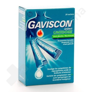 Gaviscon Advance Unidose Goût Menthe - 20 sachets de 10 ml