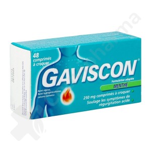 Gaviscon Goût Menthe - 48 comprimés à croquer