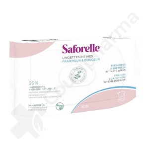 Saforelle Lingettes Intimes Jetables Pocket - 10 pièces