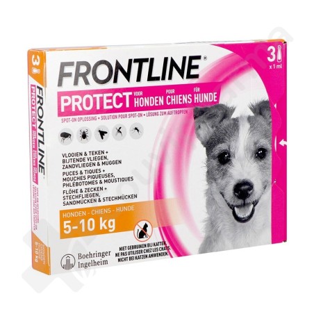 Frontline Protect Solution Pour Spot-On Chiens S 5-10 kg - 3 pipettes de 1 ml
