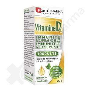 Vitamine D3 1000 UI - Plantaardige druppels 15 ml