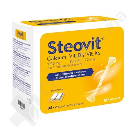 Steovit Calcium / Vit. D3 / Vit. K2 1000 mg/800 UI/25 µg - 84 x 2 tabletten