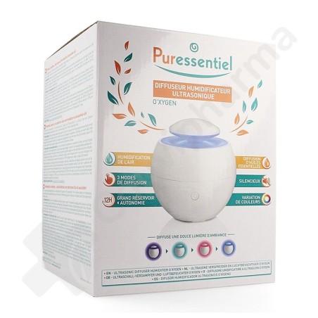 Puressentiel Ultrasone Verspreider en Luchtbevochtiger O'xygen - 1 verstuiver van essentiële olie