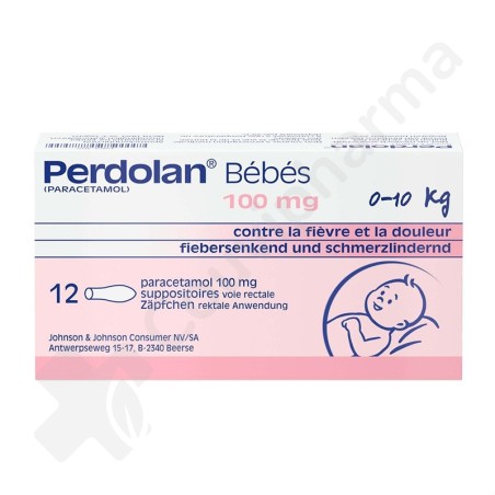 Perdolan Bébé 100 mg - 12 suppositoires