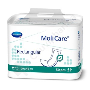 Molicare Rectangular 3 Druppels 20 x 40 cm - 50 niet-doorlatende rechte inleggers