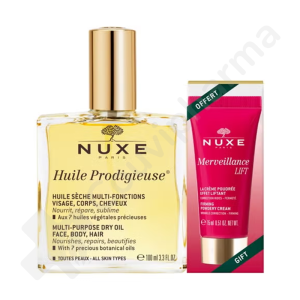 Nuxe Huile Prodigieuse Verstuiver- 100 ml + Nuxe Merveillance Lift Poedercrème - 15 g GRATIS