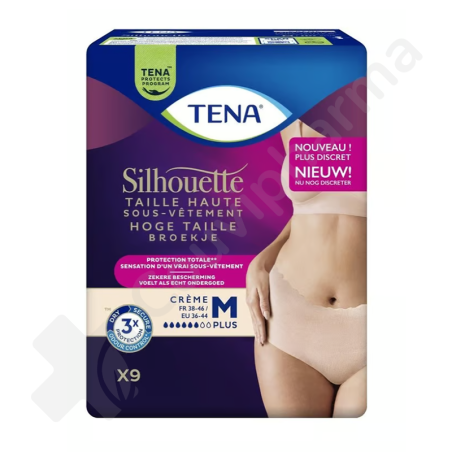 Tena Silhouette Plus Crème Medium - 9 sous-vêtements protecteurs Tena Silhouette Plus Crème Medium - 9 sous-vêtements protecteurs
