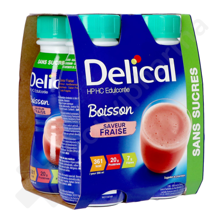 Delical Boisson HP/HC Sans Sucres Fraise - 4x200 ml