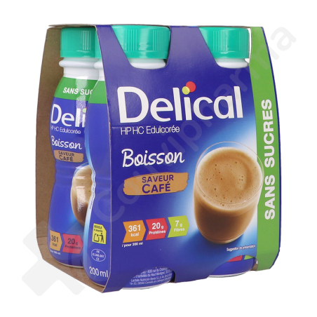 Delical Gezoete Drank HP/HC Suikervrije Koffie - 4x200 ml