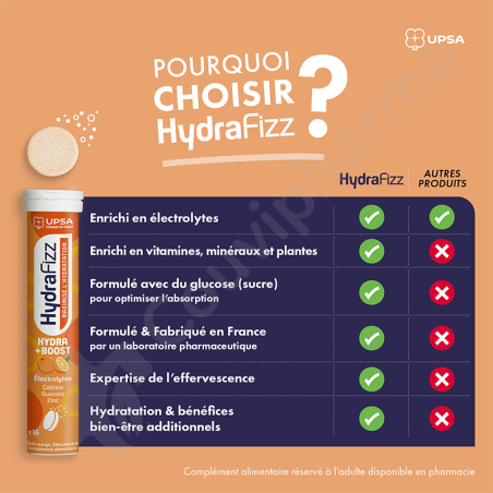 HydraFizz Boost Hydratation - 16 comprimés effervescents