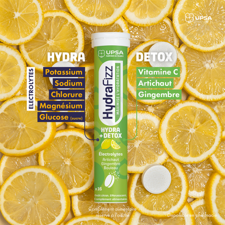 HydraFizz Detox Hydratation - 16 comprimés effervescents