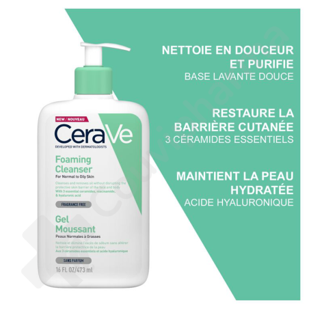 CeraVe Schuimende Reinigingsgel voor Normale tot Vette Huid - 473 ml