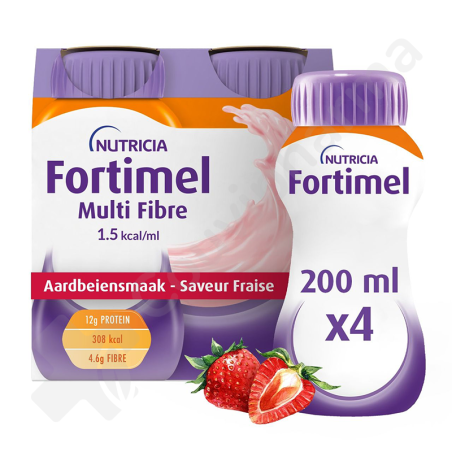 Fortimel Multi Fibre 1.5 kcal Fraise - 4x200 ml