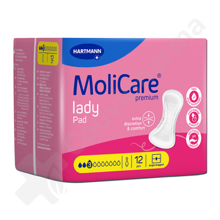 Molicare Lady Pad 3 Druppels - 12 incontinentieverbanden