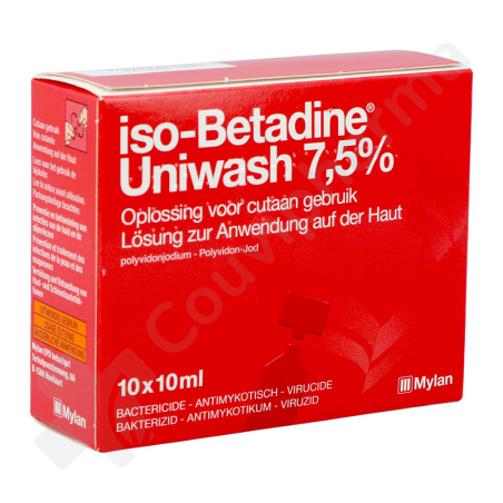 Iso-Betadine Uniwash 7,5% - Germicide zeep 10 x 10 ml