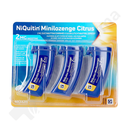 NiQuitin Minilozenge Citrus 2 mg - 60 comprimés à sucer