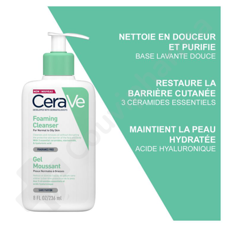 CeraVe Schuimende Reinigingsgel voor Normale tot Vette Huid - 236 ml
