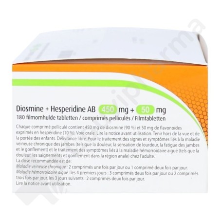 Diosmine + Hesperidine AB 450 mg + 50 mg - 180 comprimés