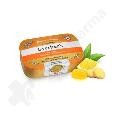Grether's Keelpastilles Gember-Citroen Zonder Suiker - 110 g