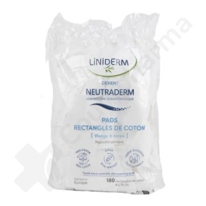 Neutraderm Rechthoekige Pads – 180 biologische wattenpads