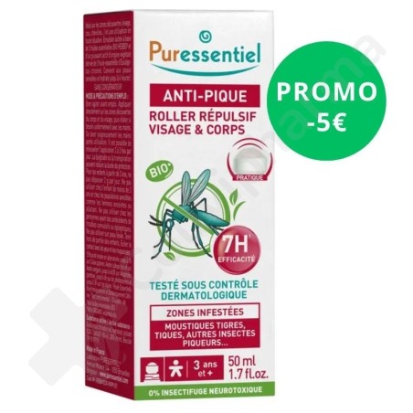 Puressentiel Anti-pique Roller Répulsif Visage & Corps - 50 ml - PROMO -5€