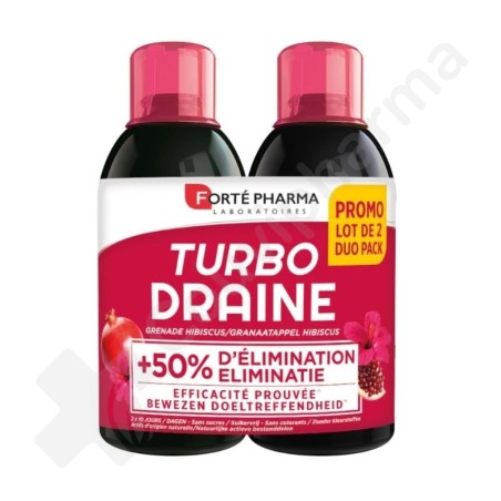 Forté Pharma Turbodraine Granaatappel Hibiscus - 2 x 500 ml