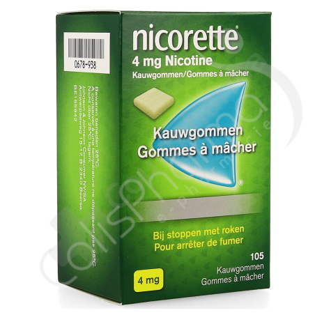 Nicorette Nicotine 4 mg - 105 gommes à mâcher