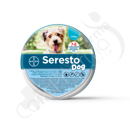 Seresto Dog <8 kg - 1 ongediertebestrijdings halsband van 38 cm
